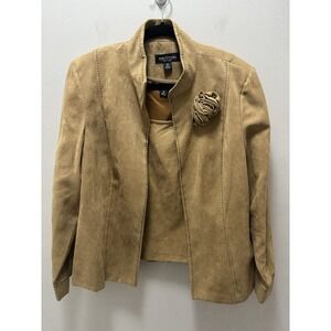 Perceptions New York Faux Suede Jacket & Tank‎ Set – Size 18